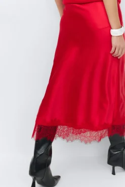 Gina Tricot Lace skirt Rood