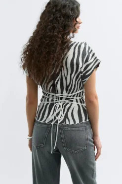 Outlet Gina Tricot Lacing back top Zwart