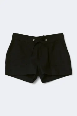 New Gina Tricot Linen blend mini cargo shorts Zwart