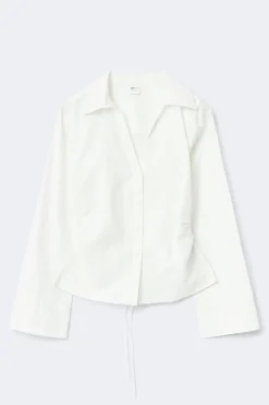 Online Gina Tricot Linen blend shirt Wit