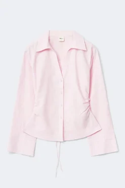 New Gina Tricot Linen blend shirt Roze