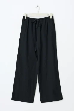 Discount Gina Tricot linen blend trousers Zwart