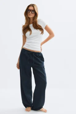 New Gina Tricot linen blend trousers Blauw