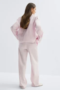Outlet Gina Tricot Linen blend trousers Roze