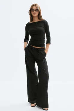 New Gina Tricot Linen blend trousers Zwart