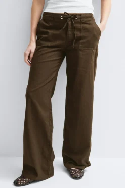 Sale Gina Tricot Linen blend trousers Bruin