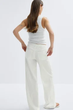 Online Gina Tricot Linen blend trousers Wit