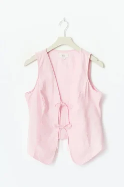 Discount Gina Tricot Linen blend vest Roze