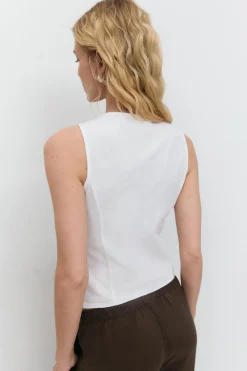 Gina Tricot Linen blend vest Wit