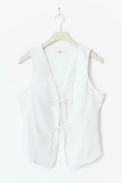 Gina Tricot Linen blend vest Wit