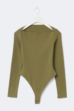 Sale Gina Tricot Long sleeve body Groen