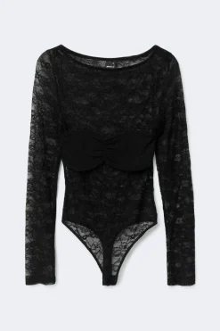 Best Gina Tricot Long sleeve body Zwart
