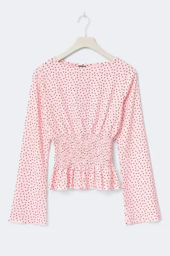 Sale Gina Tricot Long sleeve smock top Roze