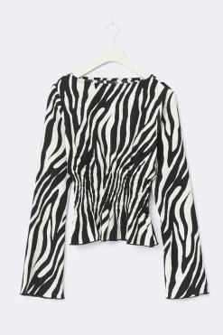 Discount Gina Tricot Long sleeve smock top Zwart