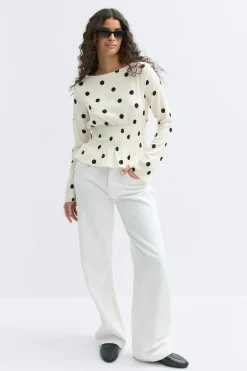 Clearance Gina Tricot Long sleeve smock top Zwart