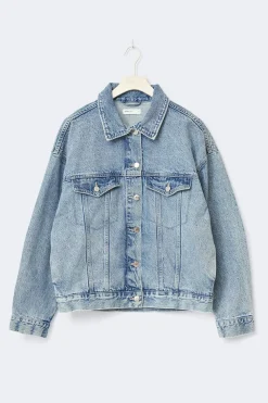 Discount Gina Tricot Loose denim jacket Blauw