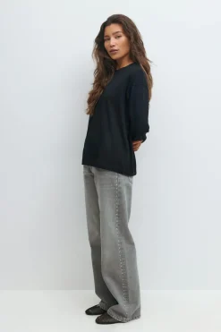 Gina Tricot Loose fit long sleeve tee Zwart