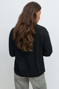 Gina Tricot Loose fit long sleeve tee Zwart