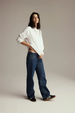 Sale Gina Tricot Loose fit long sleeve tee Wit