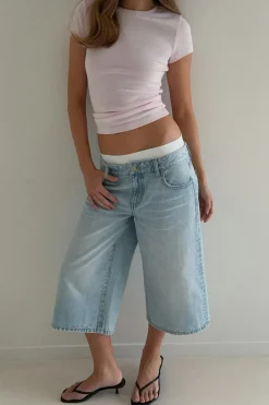 Discount Gina Tricot Loose n' luxe denim shorts Blauw