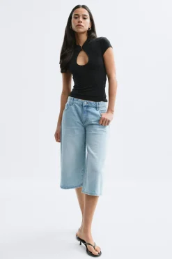 Discount Gina Tricot Loose n' luxe denim shorts Blauw