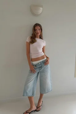 Discount Gina Tricot Loose n' luxe denim shorts Blauw