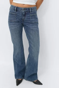 New Gina Tricot Low flare jeans Blauw