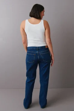Discount Gina Tricot Low straight jeans Blauw
