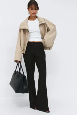 Gina Tricot Low waist bootcut trousers Zwart