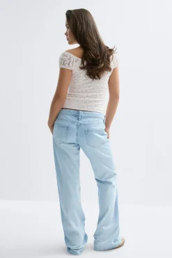 Discount Gina Tricot Low waist loose bootcut jeans Blauw