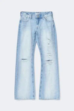 Discount Gina Tricot Low waist loose bootcut jeans Blauw