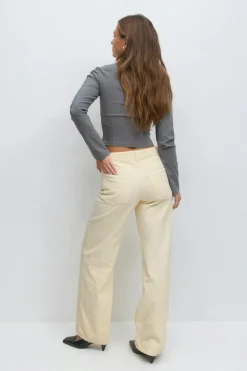 Outlet Gina Tricot Low wide cord jeans Geel
