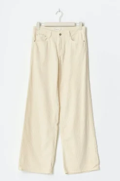 Outlet Gina Tricot Low wide cord jeans Geel