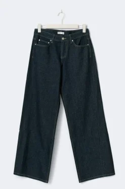 Online Gina Tricot Low wide petite jeans Blauw