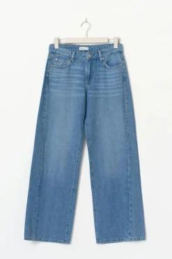 Sale Gina Tricot Low wide tall jeans Blauw