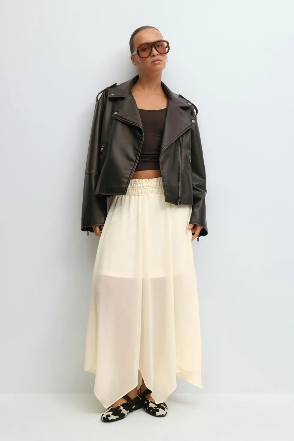 New Gina Tricot Maxi skirt Wit