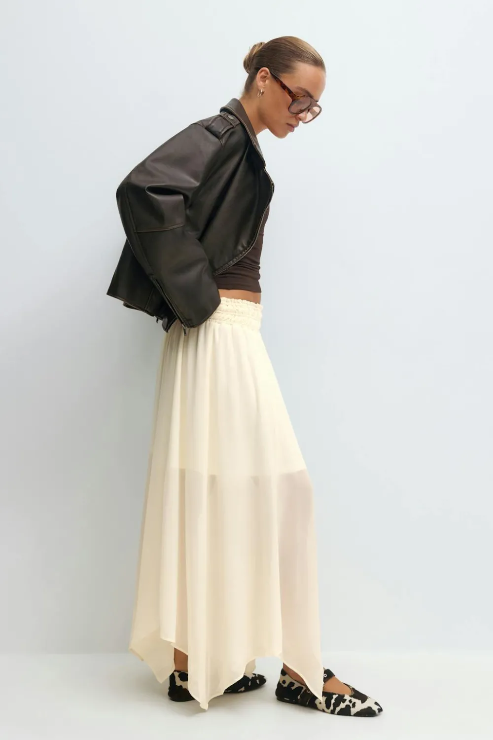 New Gina Tricot Maxi skirt Wit