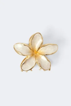 New Gina Tricot Metal flower hair clip Wit