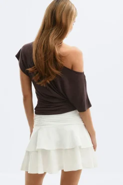 Outlet Gina Tricot Mini frill skirt Wit