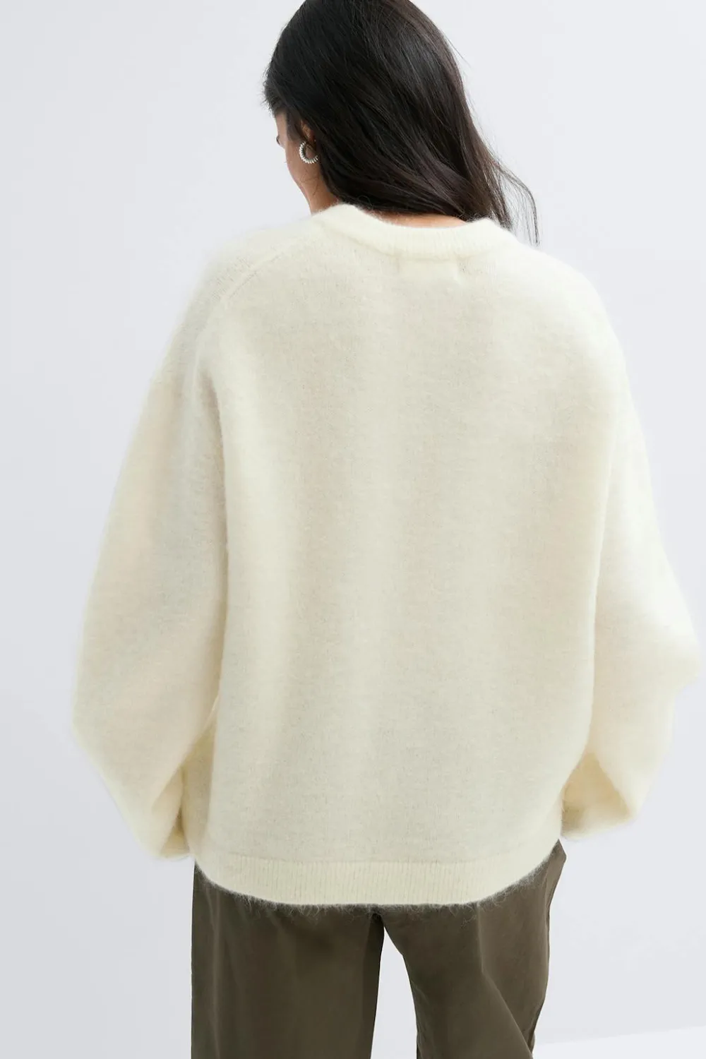 Gina Tricot Mohair knitted sweater Wit