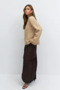 Outlet Gina Tricot Mohair knitted sweater Beige