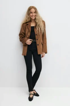 Online Gina Tricot Molly straight jeans Zwart