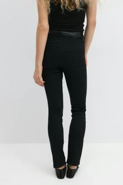 Online Gina Tricot Molly straight jeans Zwart