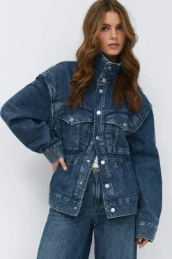 Hot Gina Tricot Office cargo denim jacket Blauw