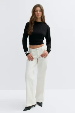 New Gina Tricot Open back top Zwart