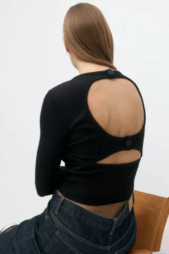 Discount Gina Tricot Open back top Zwart