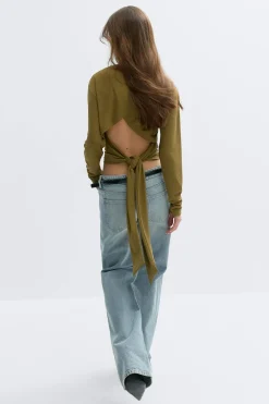 Clearance Gina Tricot Open back top Groen