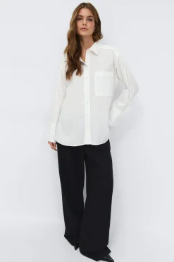 Outlet Gina Tricot Oversized shirt Wit