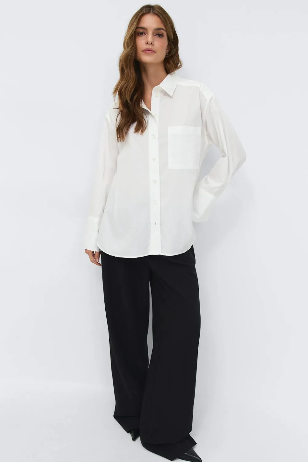 Outlet Gina Tricot Oversized shirt Wit