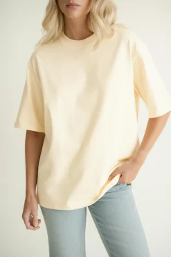 Outlet Gina Tricot Oversized tee Geel